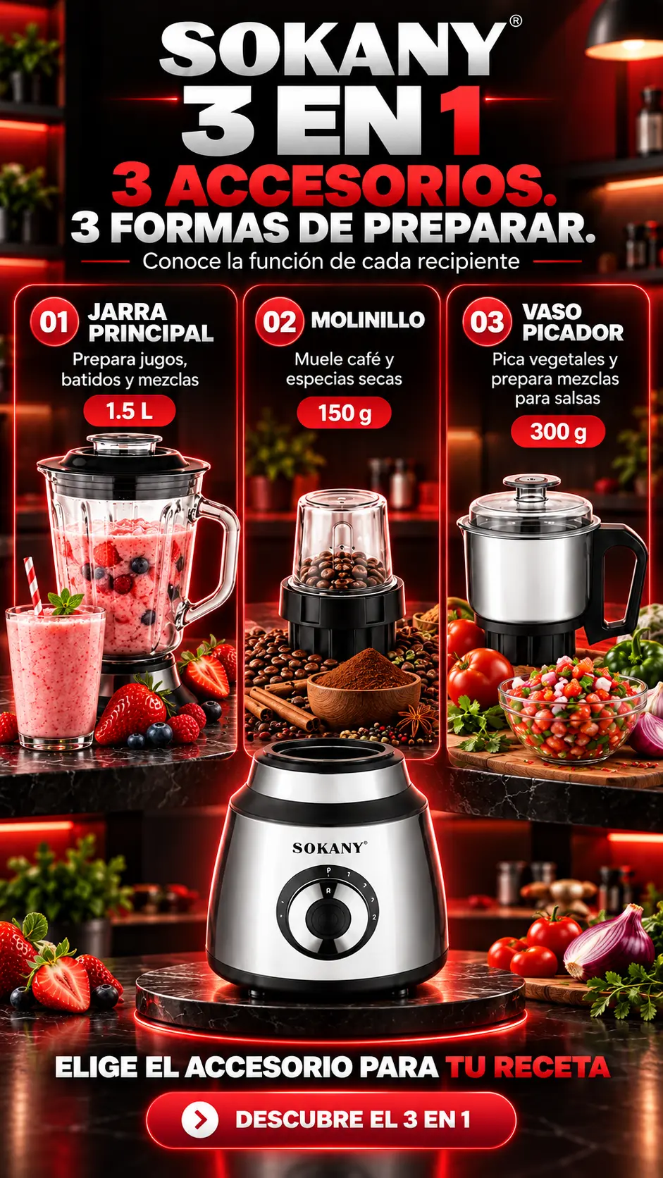 Cómo utilizar la jarra, el molinillo y el picador Sokany
